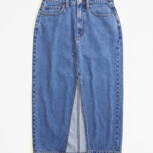 Abercrombie Denim Midi Skirt in Medium Marble Wash